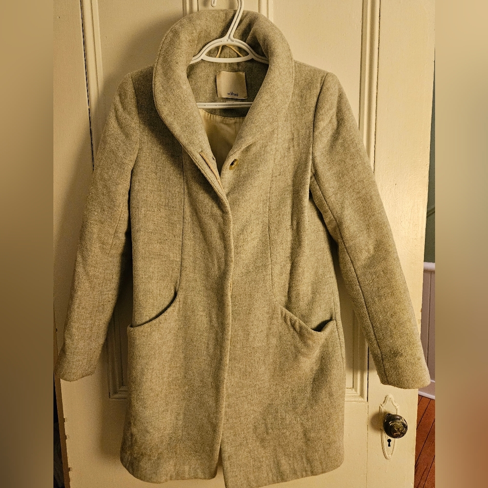 XS Wilfred Grey Wool Blend Coat